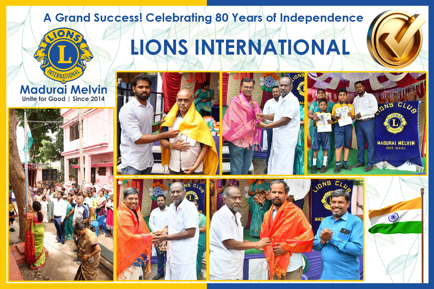 Independence day Lions club of Madurai Melvin